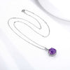 S925 Silver Natural Amethyst Necklace – Luxury Flower Design Pendant American Luxury Flower Design Pendant