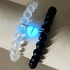 Lunaris Duo – Glow-in-the-Dark Crown Bead Bracelet Set