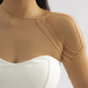 Gilded Drape Shoulder Chain – Geometric Metal Body Jewelry