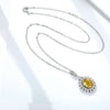Natural Dan Shaped Topaz Necklace – Feminine Versatile S925 Silver Light Luxury Pendant