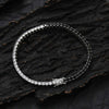 Black & White Zircon Tennis Bracelet – Unisex Adjustable Copper Design