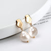 925 Sterling Silver Baroque Pearl Earrings – Rose Gold Finish with Gem Inlays for Timeless Elegance