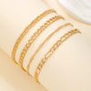Stride Set – Retro Gold Chain Anklet Quartet