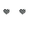 Chessboard Plaid Love Earrings Set – High-Grade, Trendy Cold Style for a Bold Look