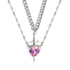 Valoria Bladeheart – Crystal Heart & Sword Necklace Set