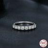 Moissanite Sterling Silver Band Ring - S925 Sterling Silver